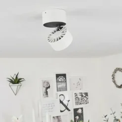 Plafonnier Laonsana LED Noir, Blanc, 1 lumière
