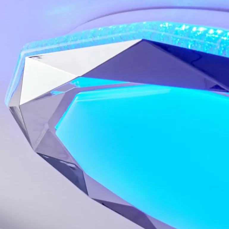 Plafonnier Lisei LED Blanc, 1 lumière, Télécommandes, Changeur de couleurs