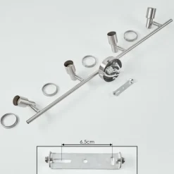 Plafonnier Lonquimay Nickel mat, 4 lumières