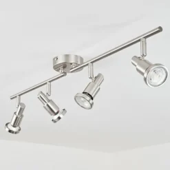 Plafonnier Lonquimay Nickel mat, 4 lumières