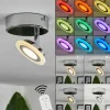 Plafonnier Lucy LED Chrome, 1 lumière, Télécommandes, Changeur de couleurs