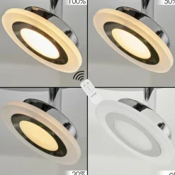 Plafonnier Lucy LED Chrome, 1 lumière, Télécommandes, Changeur de couleurs