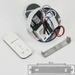 Plafonnier Lucy LED Chrome, 1 lumière, Télécommandes, Changeur de couleurs