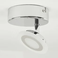 Plafonnier Lucy LED Chrome, 1 lumière, Télécommandes, Changeur de couleurs