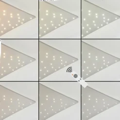 Plafonnier Madrier LED Nickel mat, Blanc, 1 lumière, Télécommandes