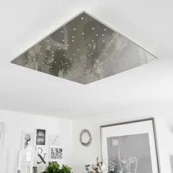 Plafonnier Madrier LED Nickel mat, Blanc, 1 lumière, Télécommandes