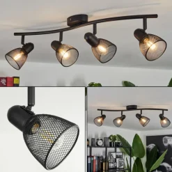 Plafonnier Malawi Noir, 1 lumière