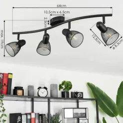 Plafonnier Malawi Noir, 1 lumière