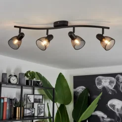 Plafonnier Malawi Noir, 1 lumière