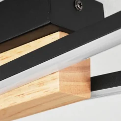 Plafonnier Meiral LED Bois clair, Noir, 2 lumières