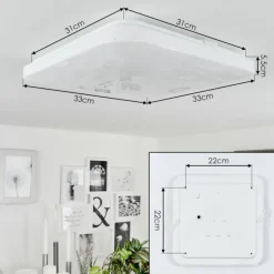 Plafonnier Melres LED Blanc, 1 lumière