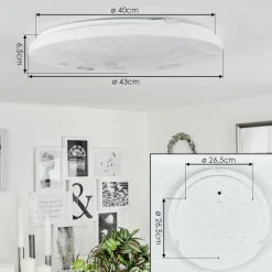 Plafonnier Melres LED Blanc, 1 lumière