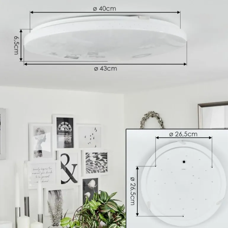 Plafonnier Melres LED Blanc, 1 lumière