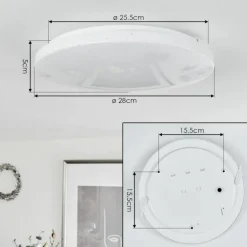 Plafonnier Melres LED Blanc, 1 lumière