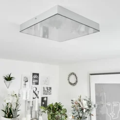 Plafonnier Mentque LED Argenté, 1 lumière