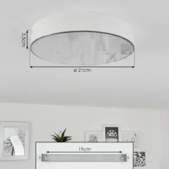 Plafonnier Mentque LED Blanc, 1 lumière