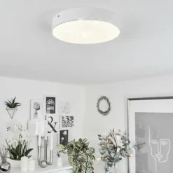 Plafonnier Mentque LED Blanc, 1 lumière