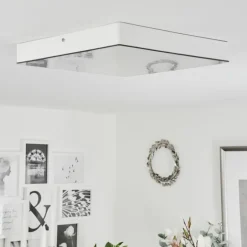 Plafonnier Mentque LED Blanc, 1 lumière