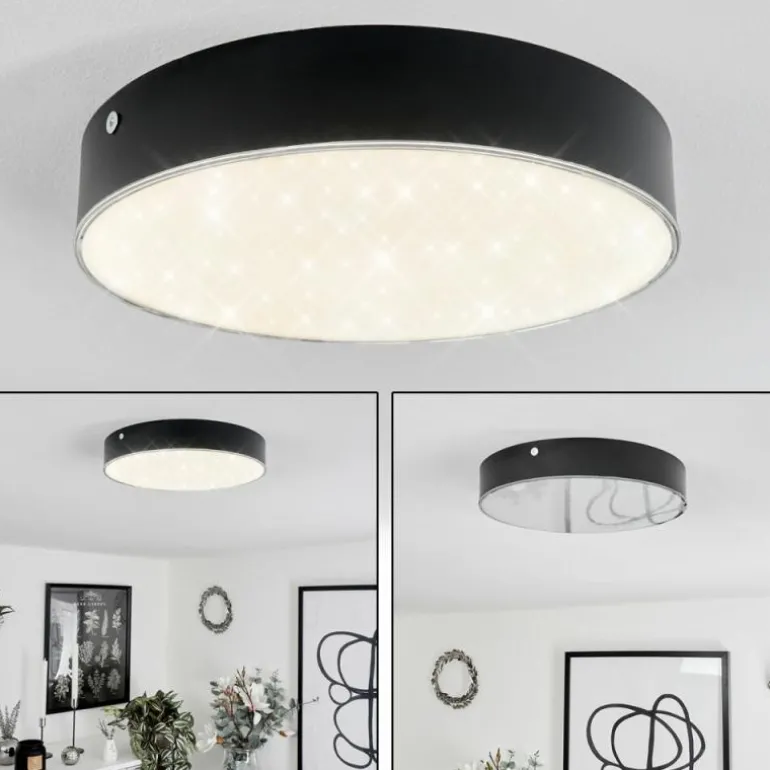 Plafonnier Mentque LED Noir, 1 lumière