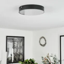 Plafonnier Mentque LED Noir, 1 lumière