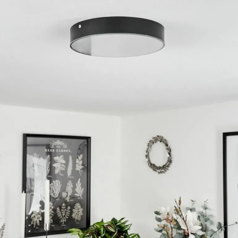 Plafonnier Mentque LED Noir, 1 lumière