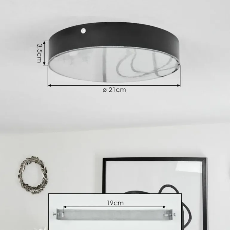 Plafonnier Mentque LED Noir, 1 lumière