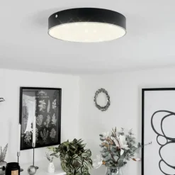 Plafonnier Mentque LED Noir, 1 lumière