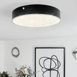 Plafonnier Mentque LED Noir, 1 lumière
