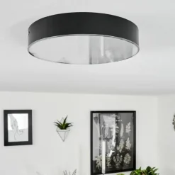 Plafonnier Mentque LED Noir, 1 lumière