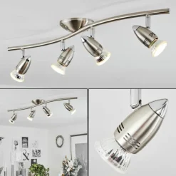 Plafonnier Mirandol Nickel mat, 4 lumières