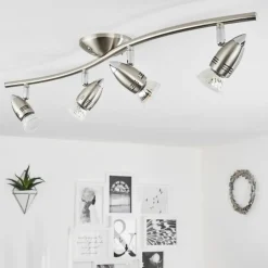 Plafonnier Mirandol Nickel mat, 4 lumières