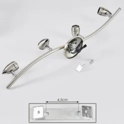 Plafonnier Mirandol Nickel mat, 4 lumières