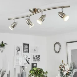 Plafonnier Mirandol Nickel mat, 4 lumières