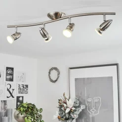 Plafonnier Mirandol Nickel mat, 4 lumières