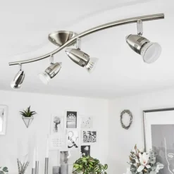 Plafonnier Mirandol Nickel mat, 4 lumières