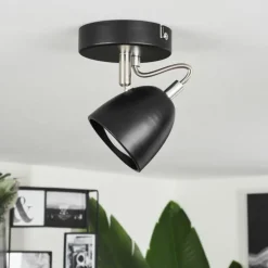 Plafonnier Moesdorf Nickel mat, Noir, 1 lumière