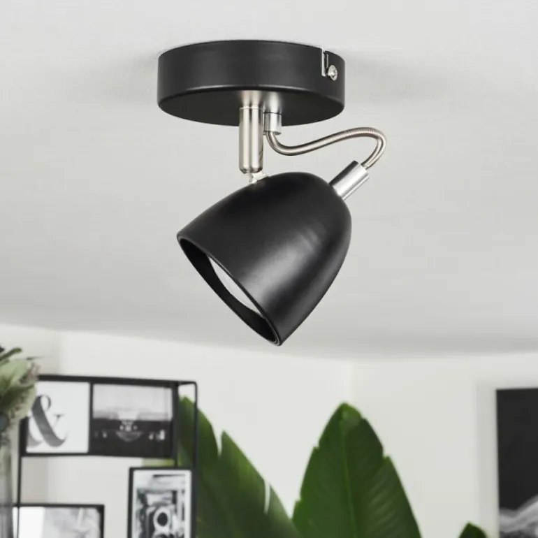 Plafonnier Moesdorf Nickel mat, Noir, 1 lumière