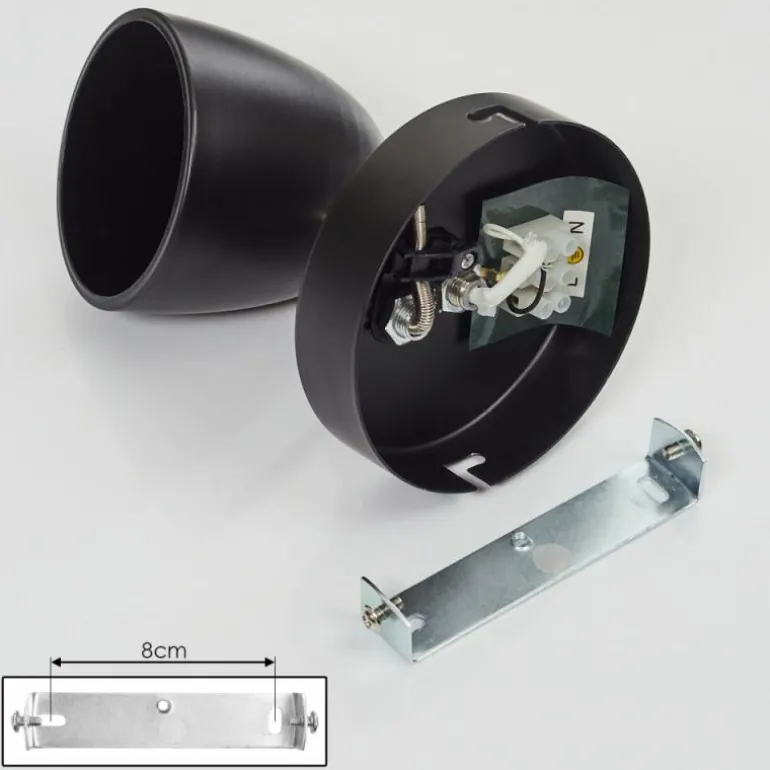 Plafonnier Moesdorf Nickel mat, Noir, 1 lumière