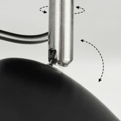 Plafonnier Moesdorf Nickel mat, Noir, 1 lumière