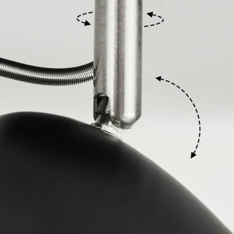 Plafonnier Moesdorf Nickel mat, Noir, 1 lumière