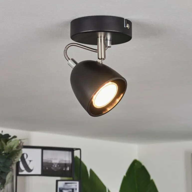 Plafonnier Moesdorf Nickel mat, Noir, 1 lumière