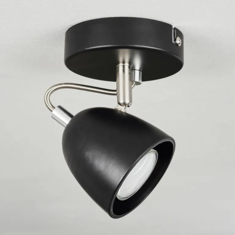 Plafonnier Moesdorf Nickel mat, Noir, 1 lumière