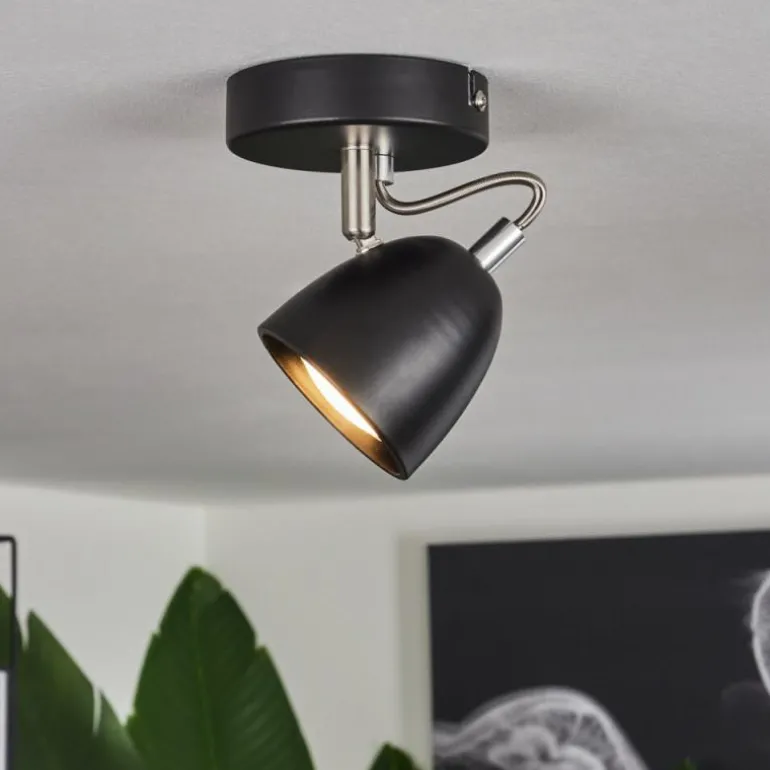 Plafonnier Moesdorf Nickel mat, Noir, 1 lumière