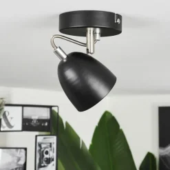 Plafonnier Moesdorf Nickel mat, Noir, 1 lumière