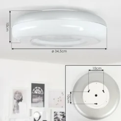 Plafonnier Monfebres LED Argenté, Blanc, 1 lumière, Télécommandes, Changeur de couleurs