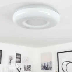 Plafonnier Monfebres LED Argenté, Blanc, 1 lumière, Télécommandes, Changeur de couleurs