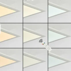 Plafonnier Montalba LED Blanc, 1 lumière, Télécommandes, Changeur de couleurs