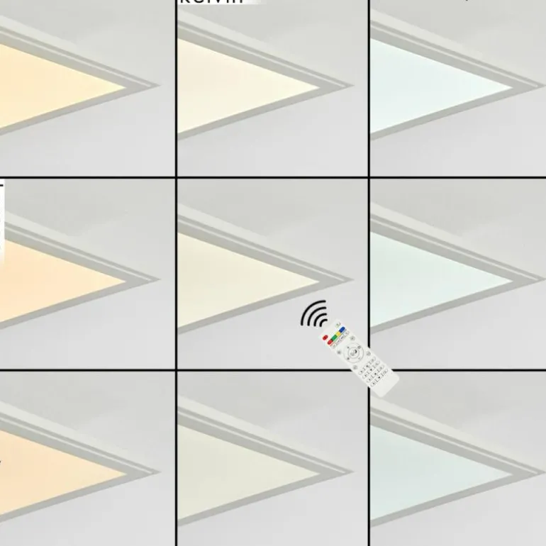 Plafonnier Montalba LED Blanc, 1 lumière, Télécommandes, Changeur de couleurs