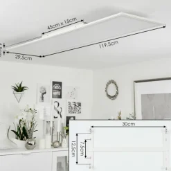 Plafonnier Montalba LED Blanc, 1 lumière, Télécommandes, Changeur de couleurs