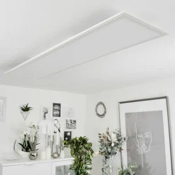 Plafonnier Montalba LED Blanc, 1 lumière, Télécommandes, Changeur de couleurs